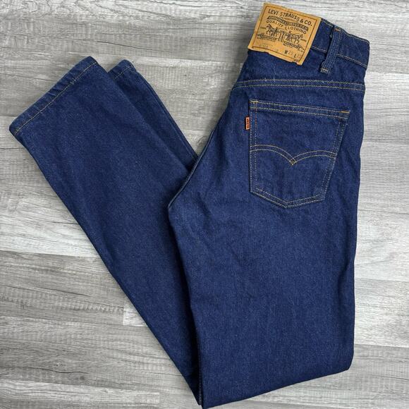 28.5” Waist Vintage Levi’s Jeans 40505 2015 Dark Wash Orange Tab Straight Leg - Picture 9 of 9
